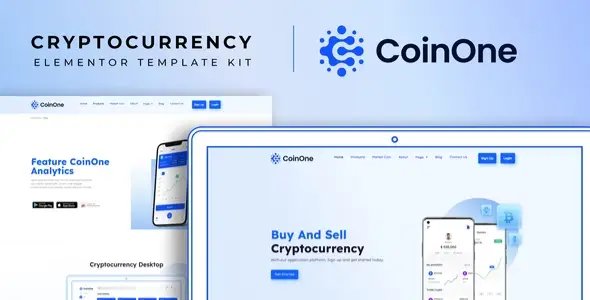 CoinOne – Cryptocurrency Elementor Template Kit